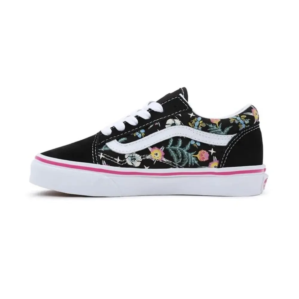 VANS OLD SKOOL ZIP KIDS FLORAL BLACK SIZE 2.5